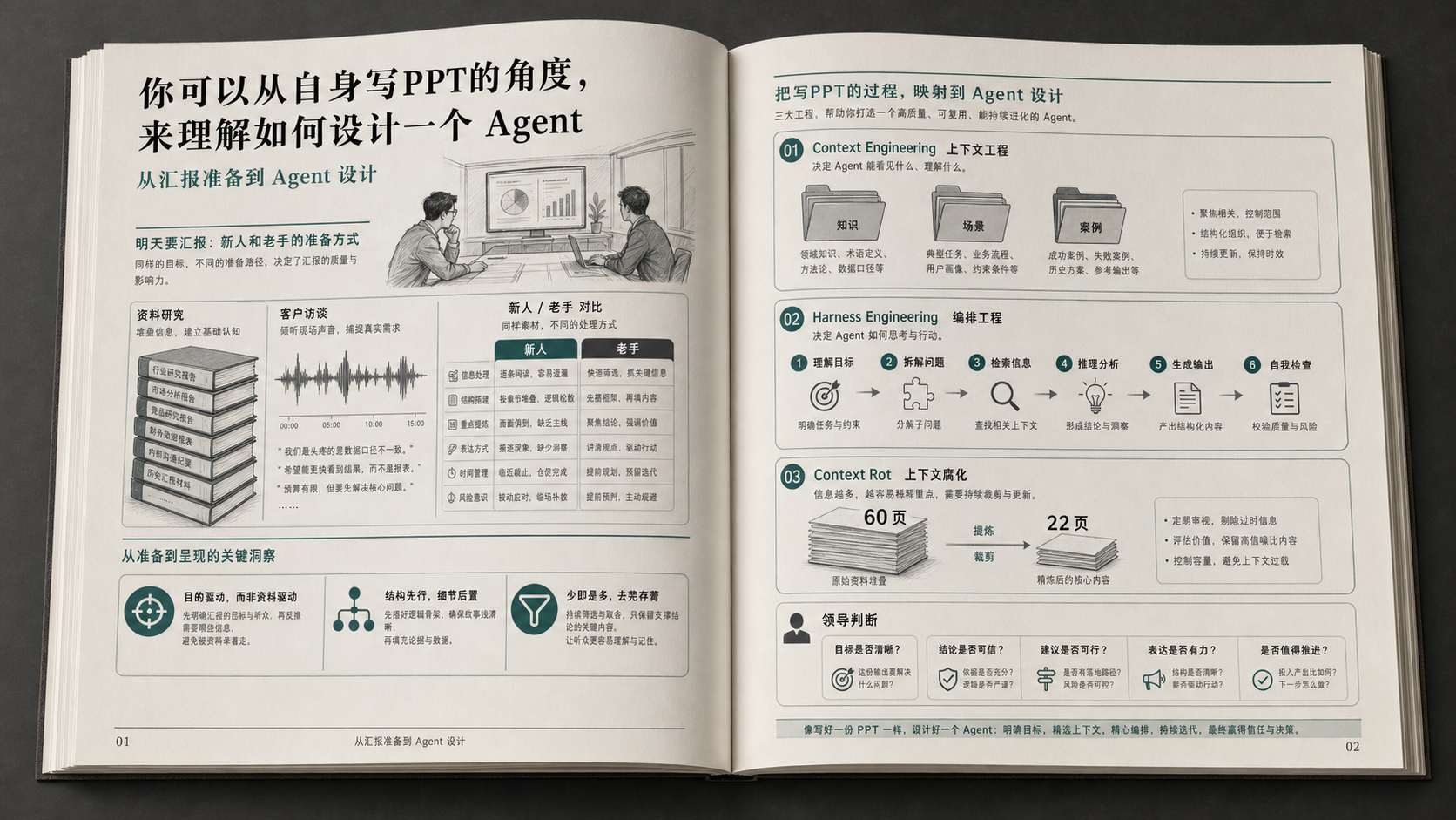 你可以从自身写PPT的角度,来理解如何设计一个 Agent